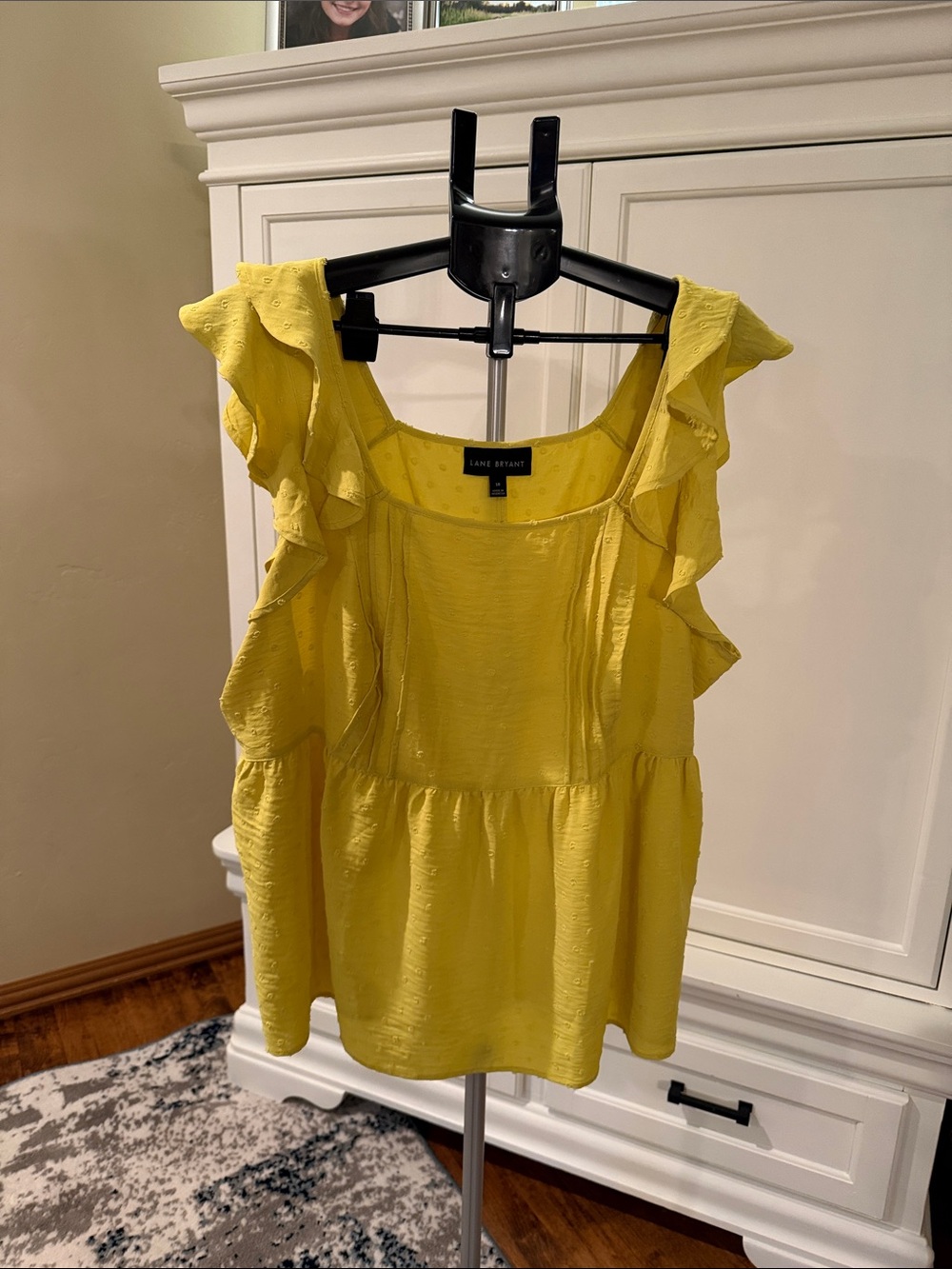 Lane Bryant Bright Yellow Ruffle Peplum Blouse (82)